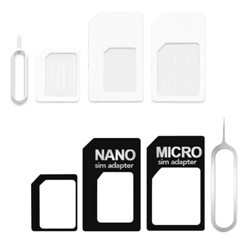4 in 1 Convert for Nano Card to Micro / Standard Adapter, Micro to Standard Size Tool Set