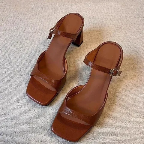 Классические женские босоножки Tacones 2026: Новая летняя коллекция, модные туфли с открытым носком, универсальная женская обувь на каблуке