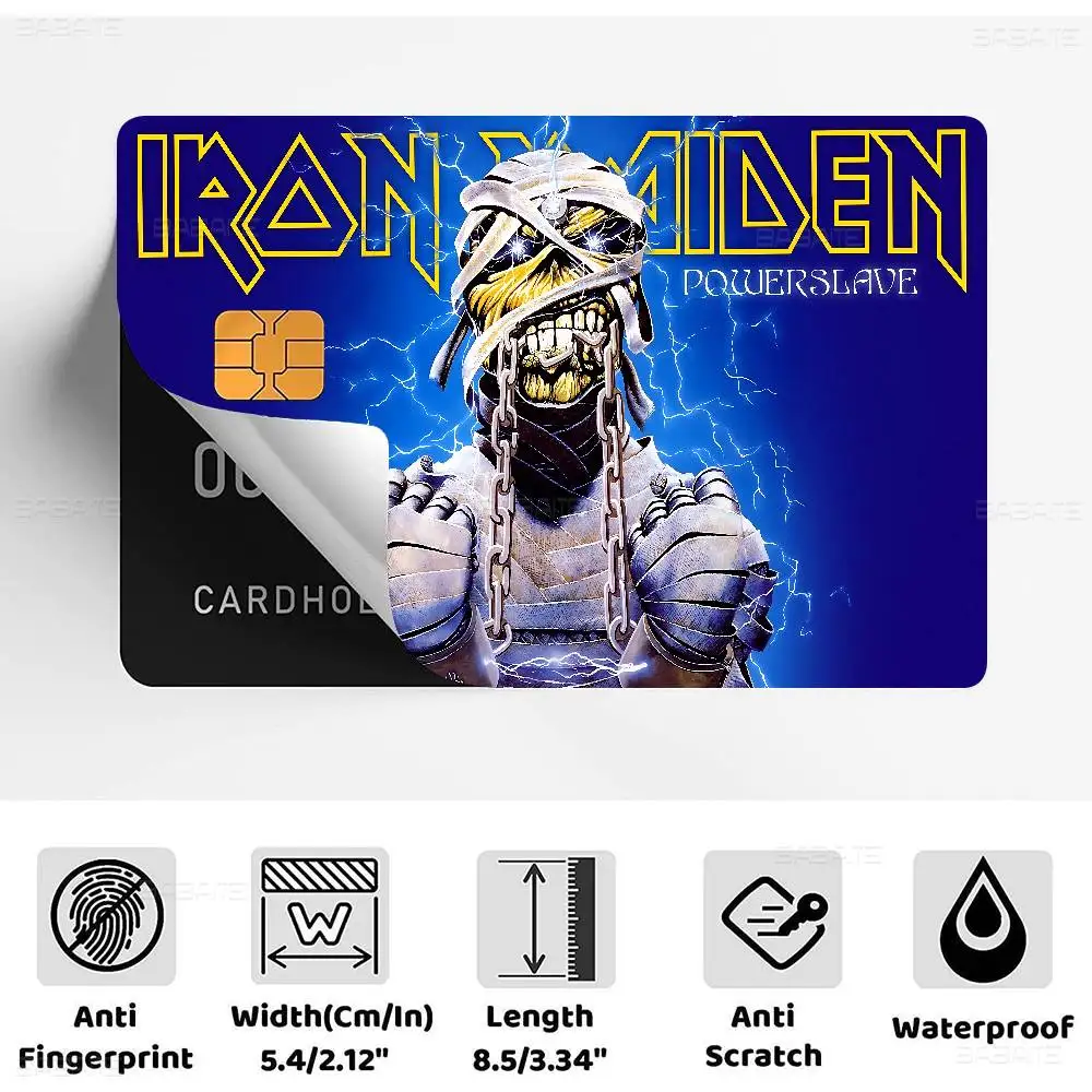 I-Iron-Maidens Metal Anmie Sticker Film Skin Cover For Credit Card