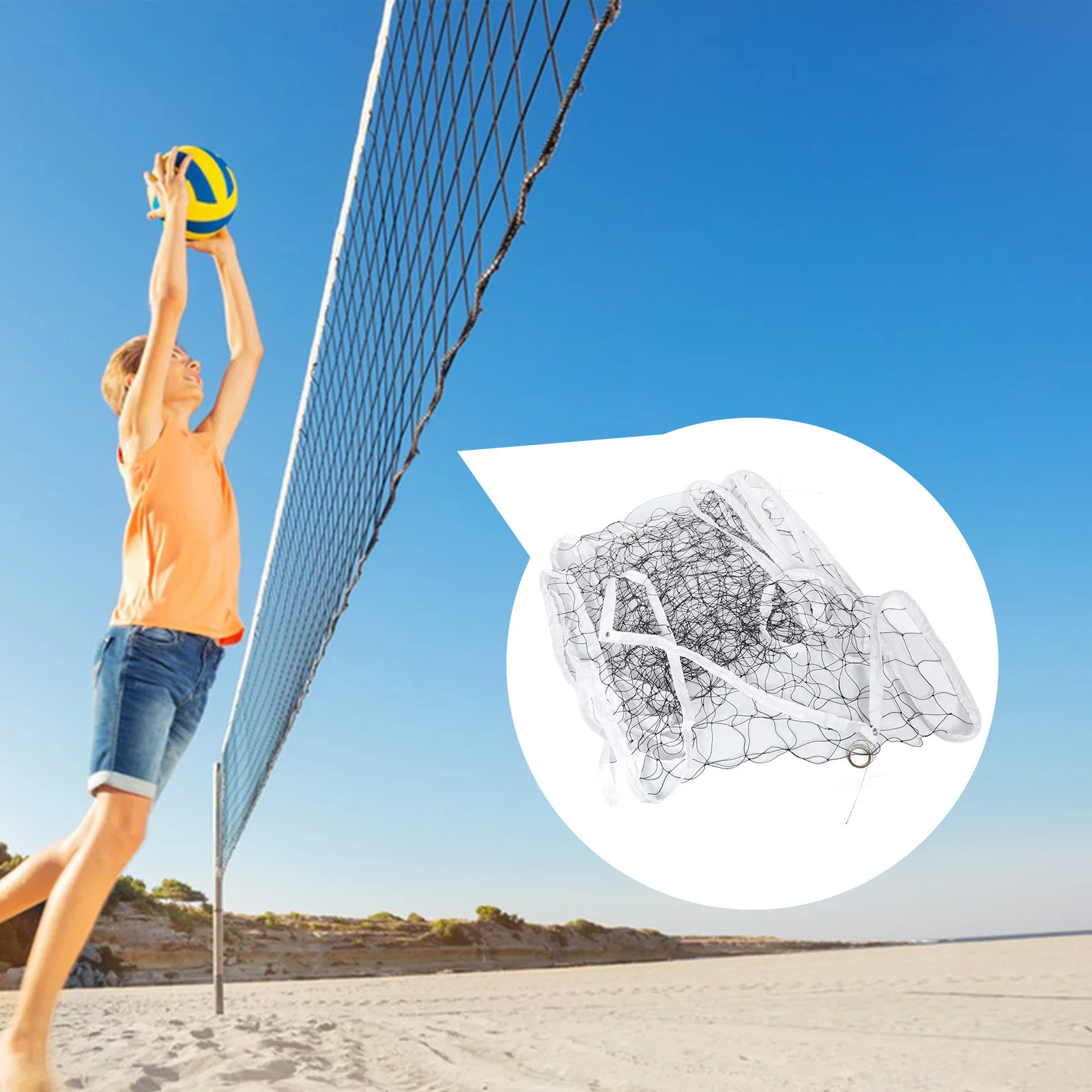 

Сверхмощная портативная сетка для пляжного волейбола для тренировок в бассейне на заднем дворе, стабильное усиление, спортивная сетка, волейбольные сети