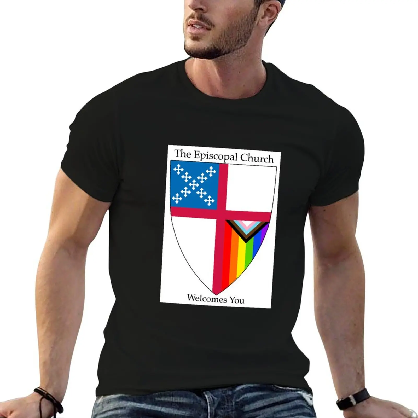 

Progressive - Vertical You Welcomes pack T-Shirt shirt Rainbow t Pride with Shield Church Episcopal cotton Flag 2