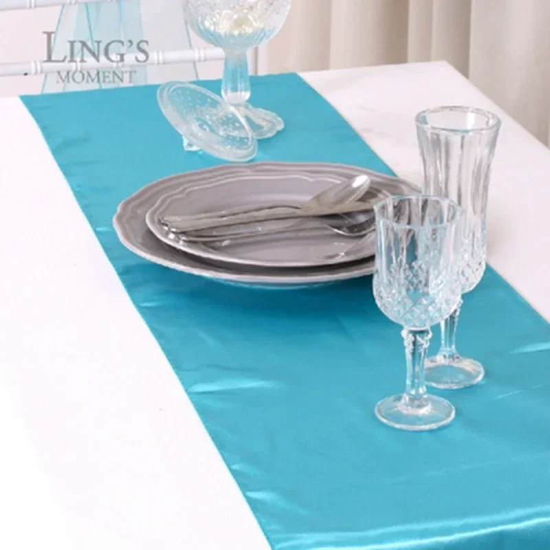 Table Runner Satin Shiny Colour Wedding Decoration Hotel Birthday Party Show Banquet