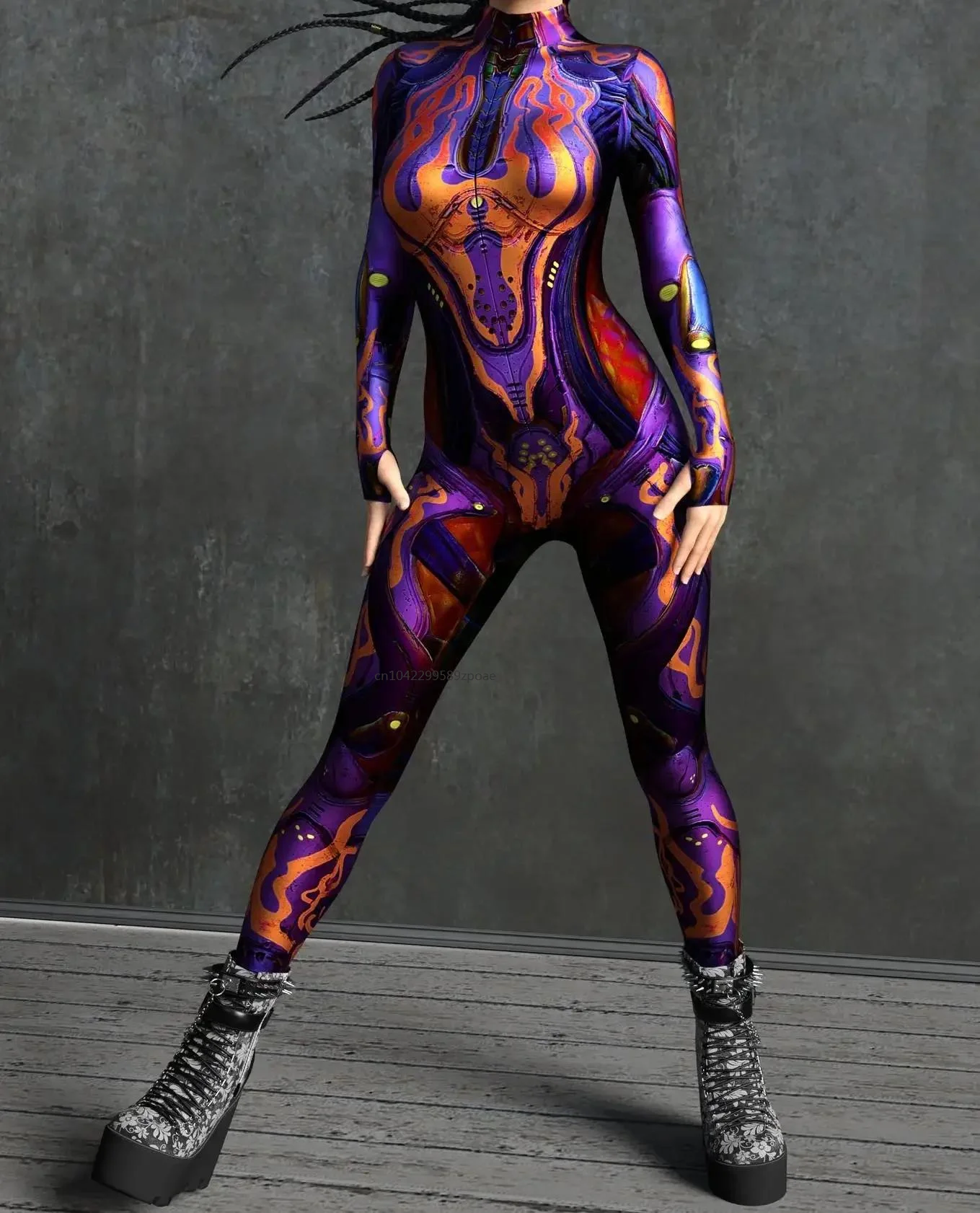 Super coole mechanische Rüstung Frauen Cosplay Punk Overall Kostüm elastische Weihnachts feier Phantasie Leistung Bodys Stram pler Zentai