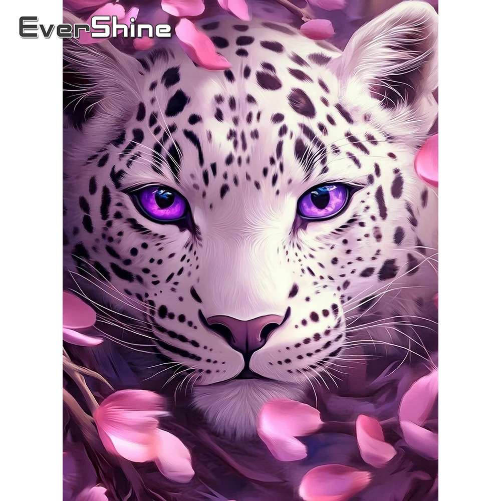 Evershine Diamantmalerei Leopard Vollflächige Stickerei Tierbild Strass-Mosaik Bastelset Wohnzimmer-Kunsthandwerk