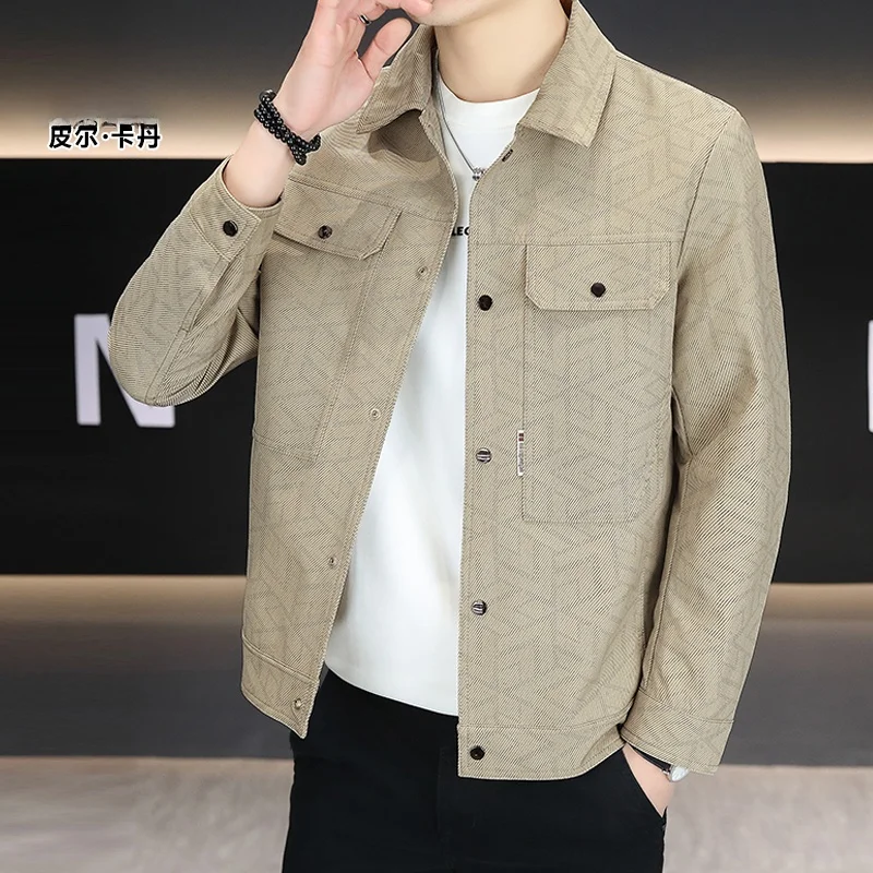 

Pierre Cardin Men's Casual Workwear Jaet Stand Collar Spring Autumn New Sle Faionable Stand Fit Polyester Blend Fiber