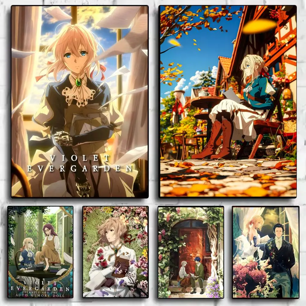 Anime V_Violet E_Evergarden Poster Decorative Wall Art Stickers Mural Photo Print for Home Living Room Hallway Decor Gift