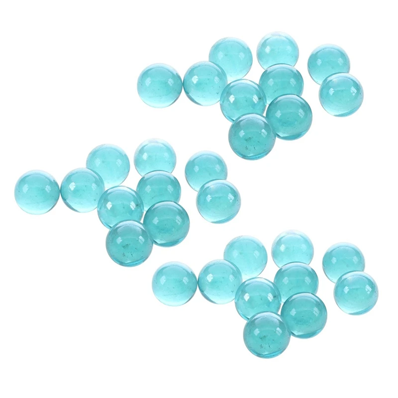 30 Pcs Marbles 16Mm Glass Marbles Knicker Glass Balls Decoration Color Nuggets Toy Light Blue