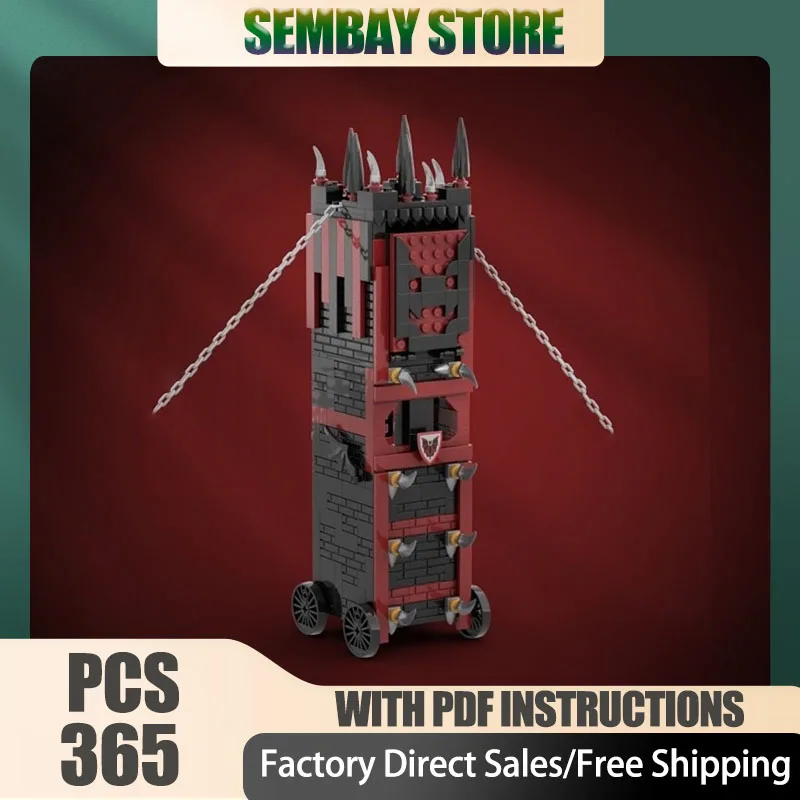 

Medieval Model Moc Building Bricks Modular Fright Knight Siege Tower Model Technology Blocks Christmas DIY Toy Construction Gift