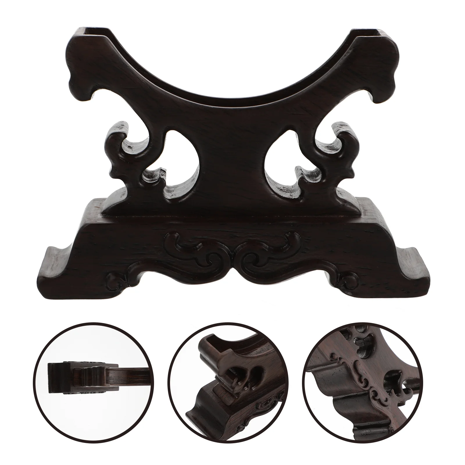 

1Pcs Black Ebony Bracelet Jewelry Holder Style Wooden Display Rack Compact Bracelet Storage Organizer Gift