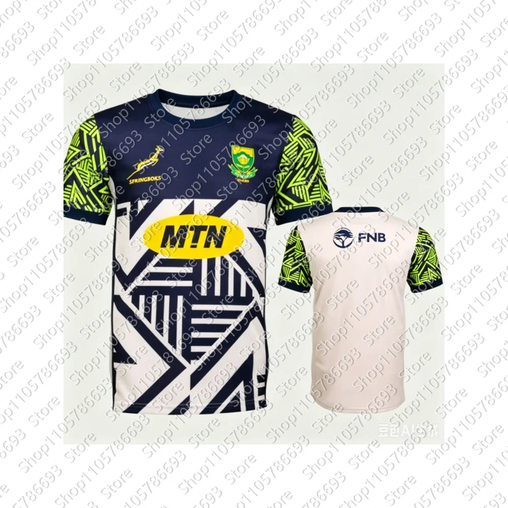 2026 3D Atmungsaktives Schnelltrocknendes Südafrika Rugby-Trikot T-Shirt für Kinder und Erwachsene Sommer-Sportmode in Übergrößen – Detail 6
