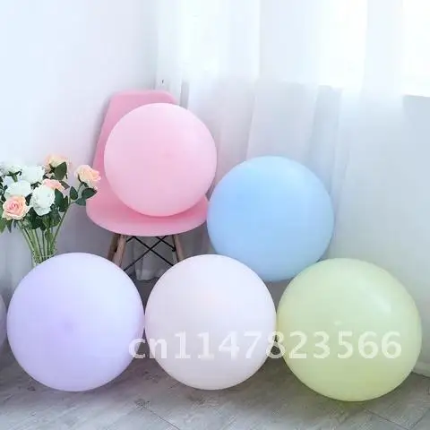 5 pieces of 24-inch Large Pastel Round Latex Balloons Beautiful Big Birthday Party Inflatable Helium Macaron Balloons Arch Deco