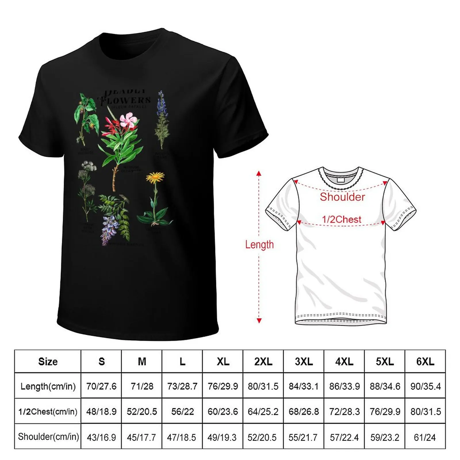 Poisonous Flowers Deadly Fleur Fatale Botanicals Plants T-Shirt summer top designer shirts mens graphic t-shirts big and tall