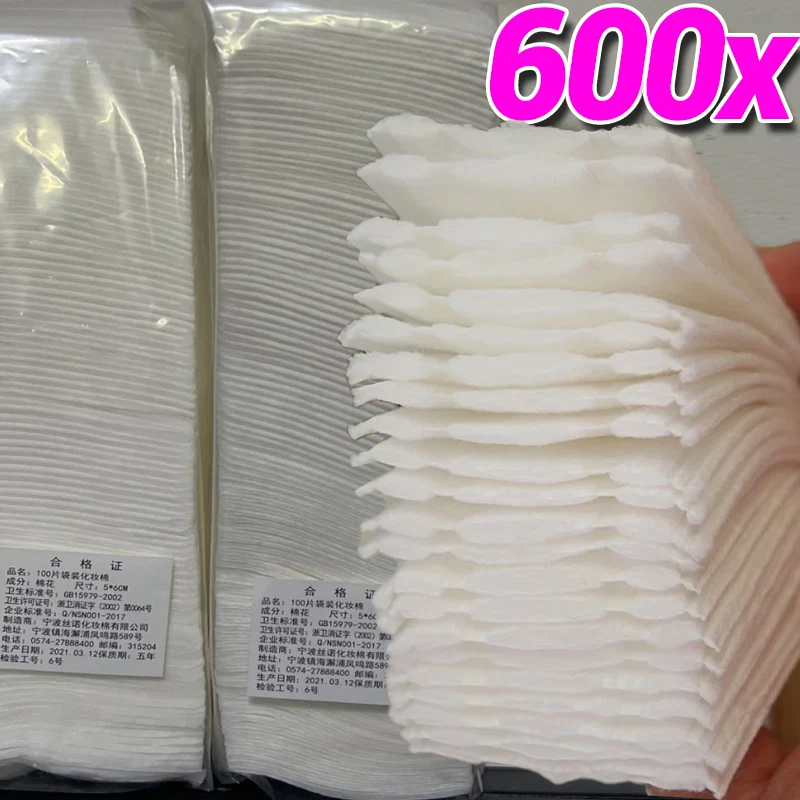 Wegwerp vierkante make-up verwijderen wattenschijfjes Gezichtsreiniging Natte toepassing Draagbare zachte nagels/lippen/ogenverwijderaar Cosmetische pads