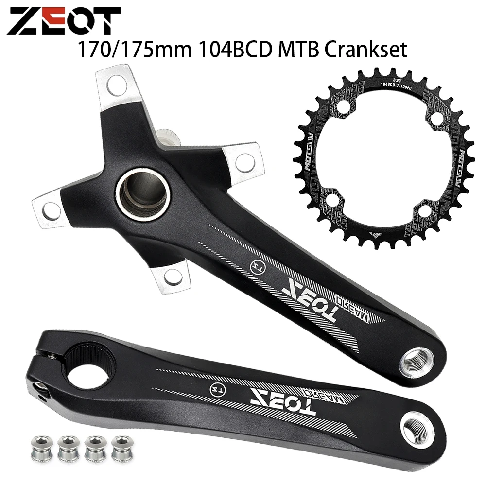 

ZEOT 104BCD Cranks for MTB Bike 170mm Allum Alloy Hollow-out 7-11 Speed Crankset for Mountain Bike 64BCD Bicycle Parts