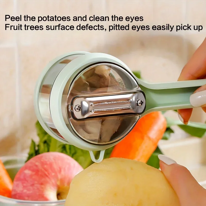 

2 Units Peeler With Case, For Fruit Vegetable Peeling Ergonomic Grip, Easy Handy, Long-Lasting Plastic Peeler