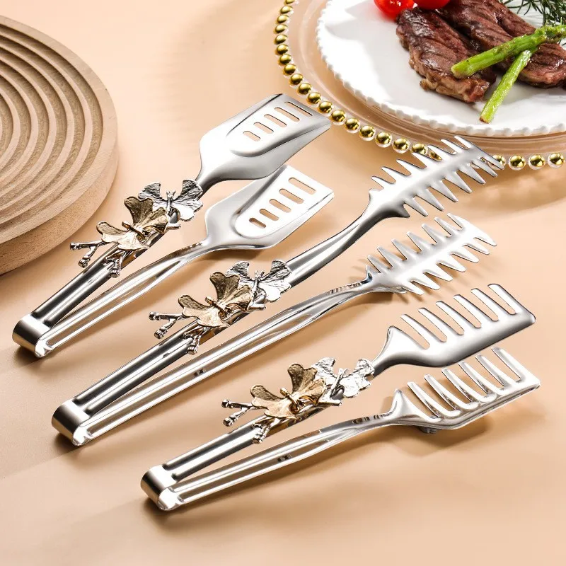 Multi-functional Stainless Steel Food Clamp Creative New Butterfly Style Food Bread Clip Kitchen Salad Clamp Creative Steak Clip