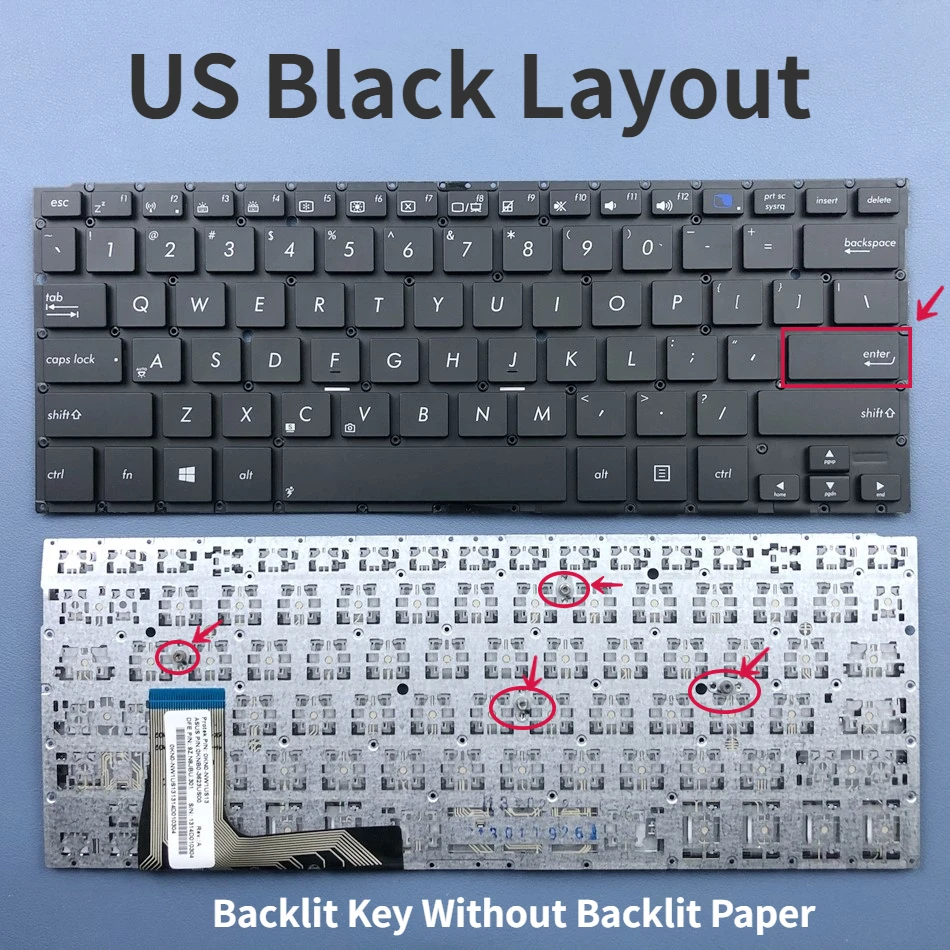 

US Laptop Keyboard For ASUS Taichi 31 Taichi31 0KNB0-3623US00 Without Frame(Backlit Key Without Backlit Paper)