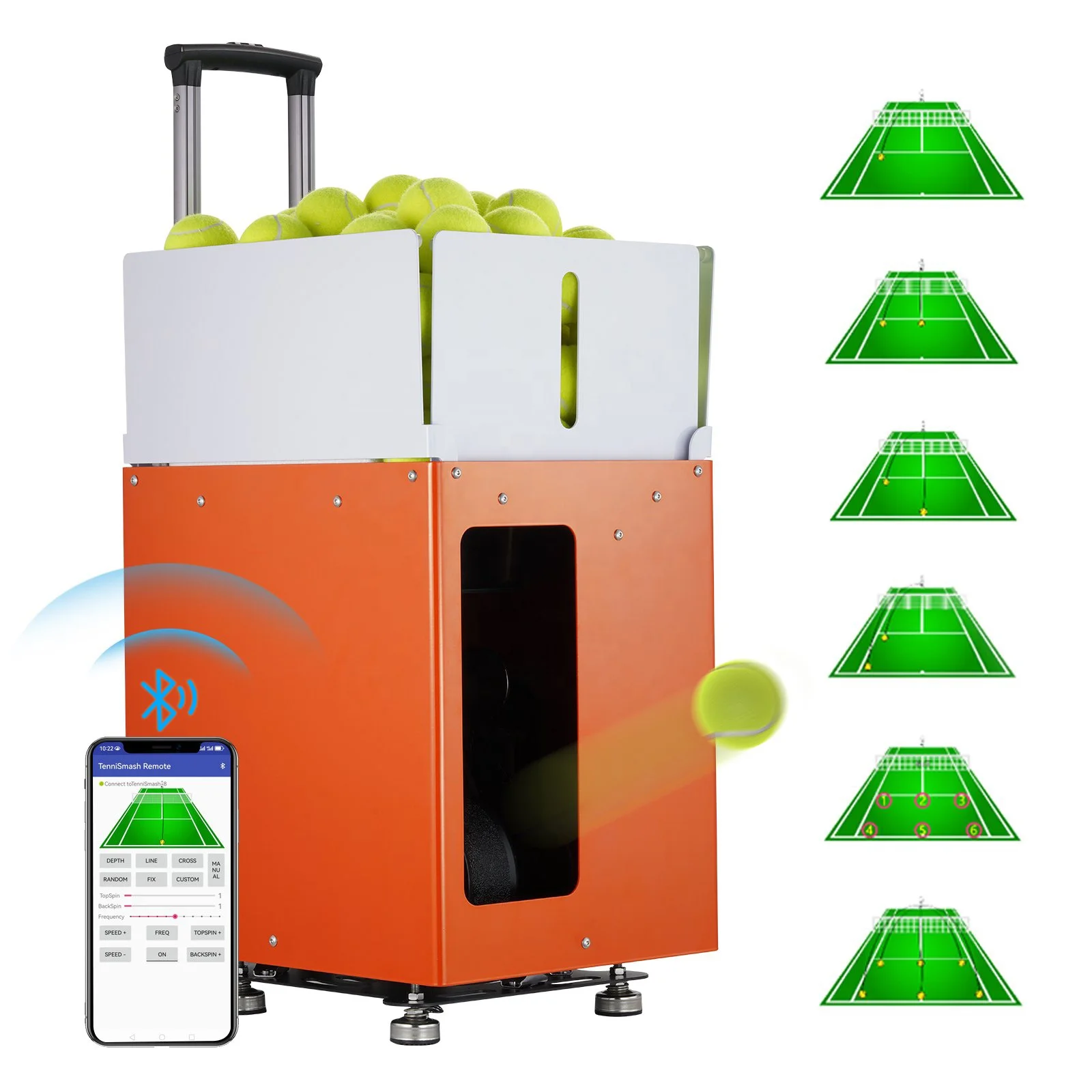 Portable Tennis Training Machine with Mobile App Control New Tennis Ball Shooting Equipment