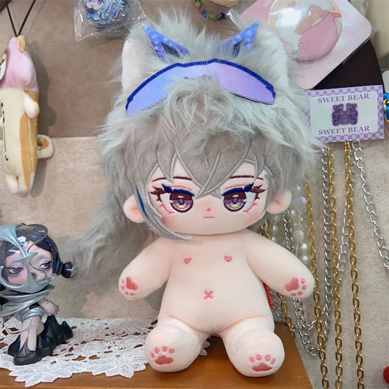 อะนิเมะ Honkai: Star Rail Silver Wolf คอสเพลย์ 20 ซม.ตุ๊กตาผ้าฝ้ายตุ๊กตาการ์ตูนตุ๊กตา Maumet ของเล่น Naked Baby มีโครงกระดูกประดับของขวัญ