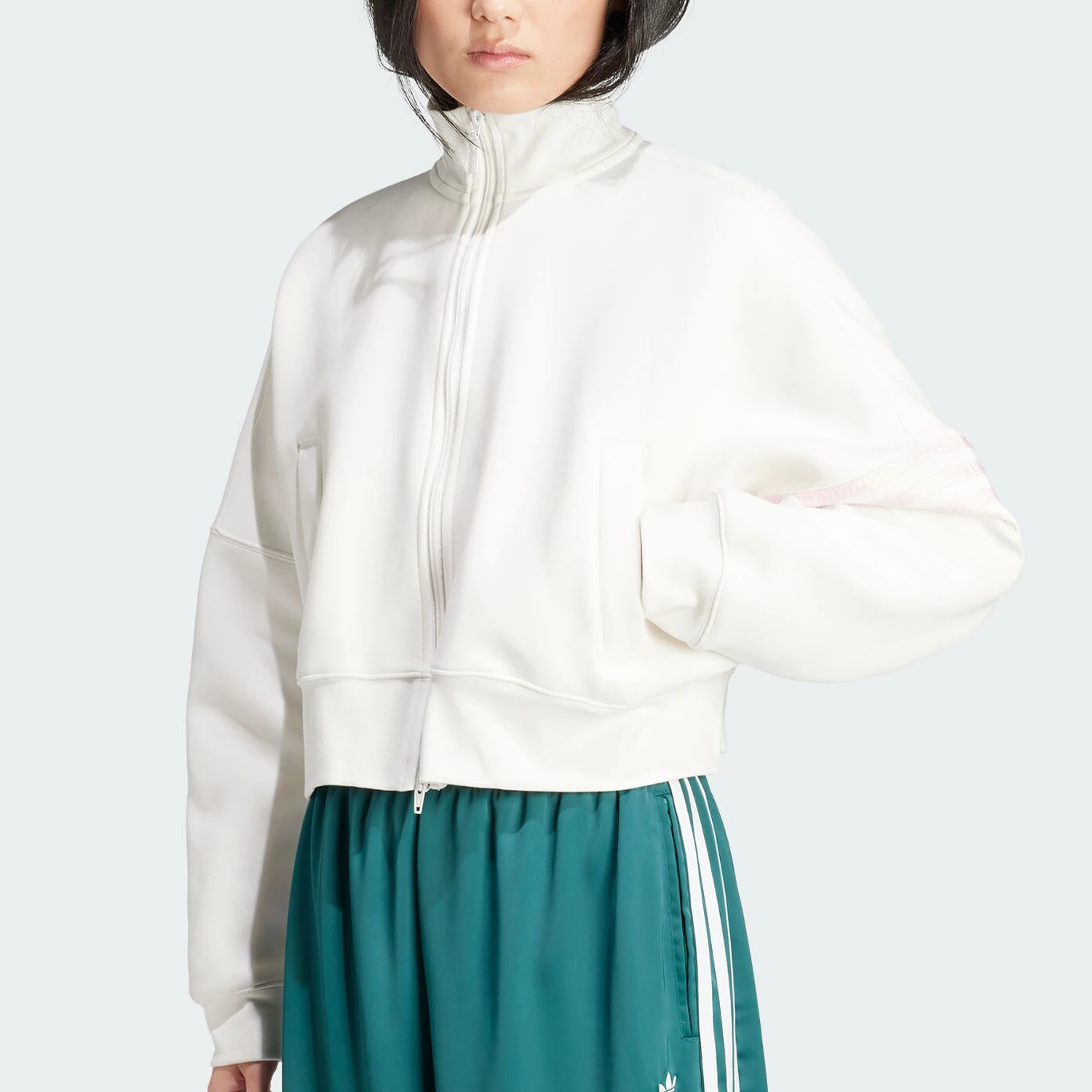 

Adidas genuine clover women's stand up collar open collar casual sports jacket IU2506