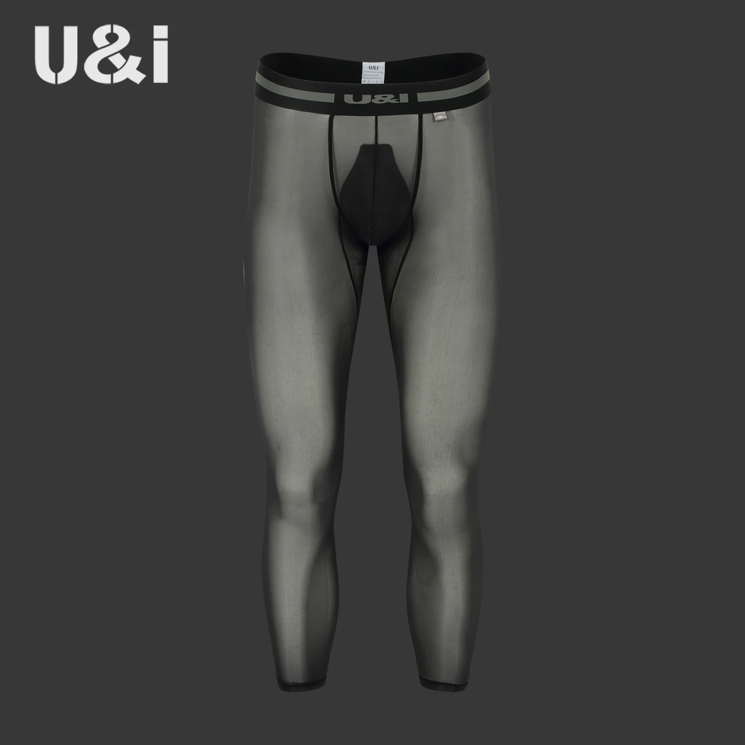 U&I Ultra-Thin Silky Men's Leggings Sexy Fitness Sports Pants High-End Nylon Tights Transparent Autumn Trousers