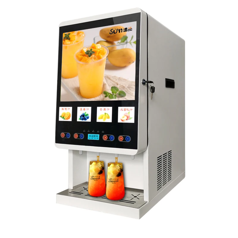 

J40SC Automatic Ice Juice Vending Machine Compressor Cooling 4 Flavours Ice Concentrated Juice Vending Machine Catering Service