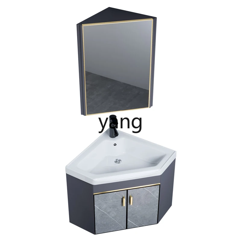 

LTT triangular wash basin toilet bathroom cabinet small apartment washstand