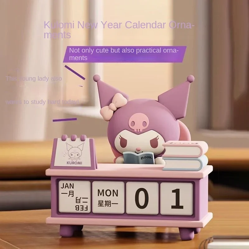 

Sanrio‘s Kuromi Pochacco Kawaii cute mini sitting doll practical calendar desktop decoration ornaments cartoon girl heart gift