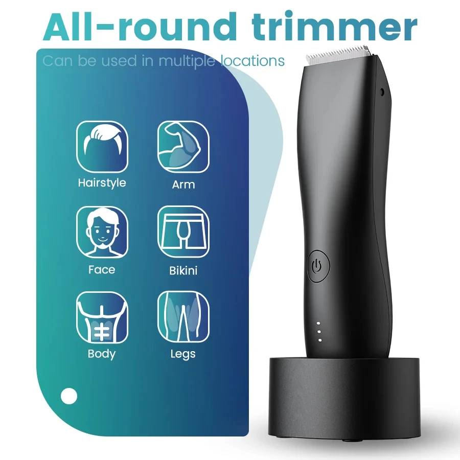 [IPX6] Men's Groin/Body Trimmer w/ SkinSafe - Foil Blades & Precision, Rechargeable Ball Shaver for Sensitive Skin view 2