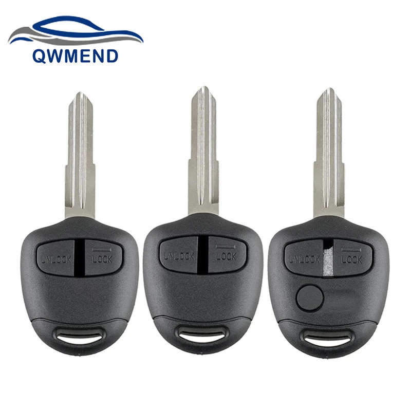 

QWMEND Car Remote Key Shell for Mitsubishi Lancer EX Evolution Grandis Outlander Car Key Case MIT8/MIT11 Blade 2/3 Buttons