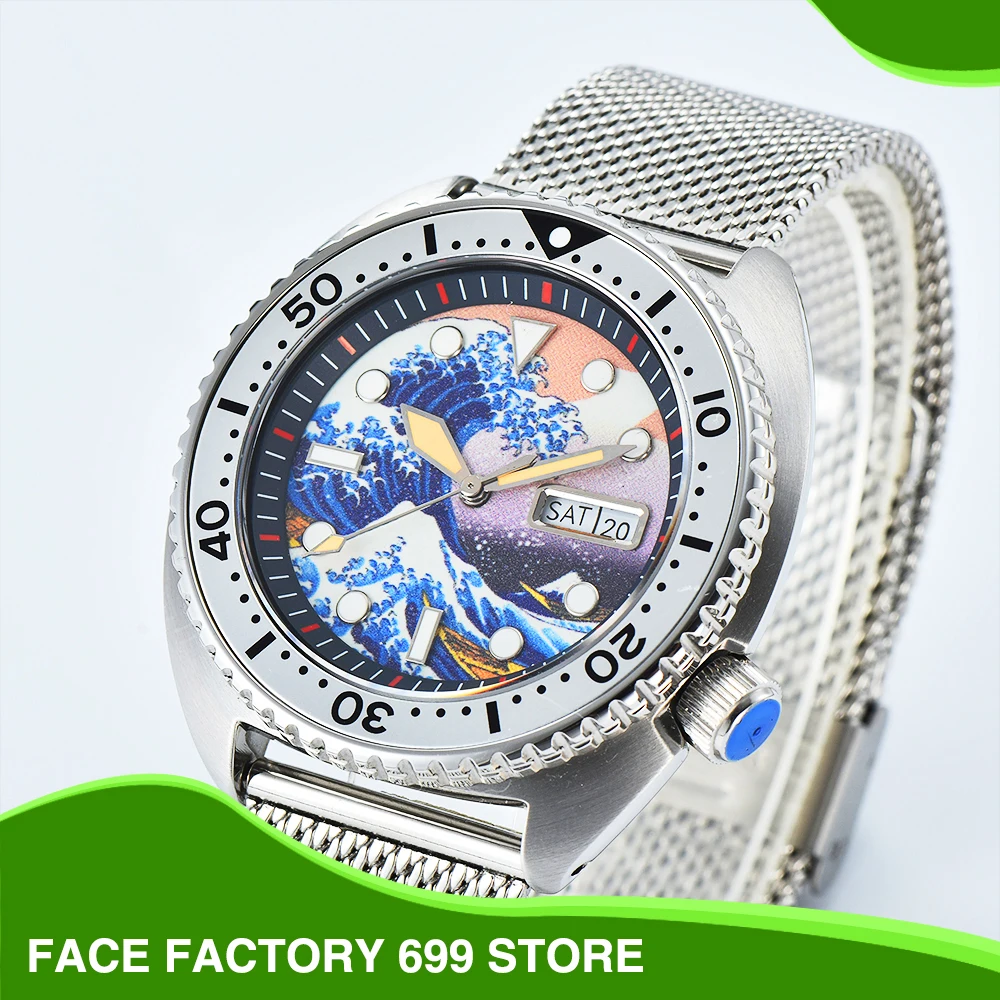 

PARNSRPE - Luxury men's watch Japan Kanagawa sterile dial NH36A caliber sapphire glass waterproof large abalone diver's watch