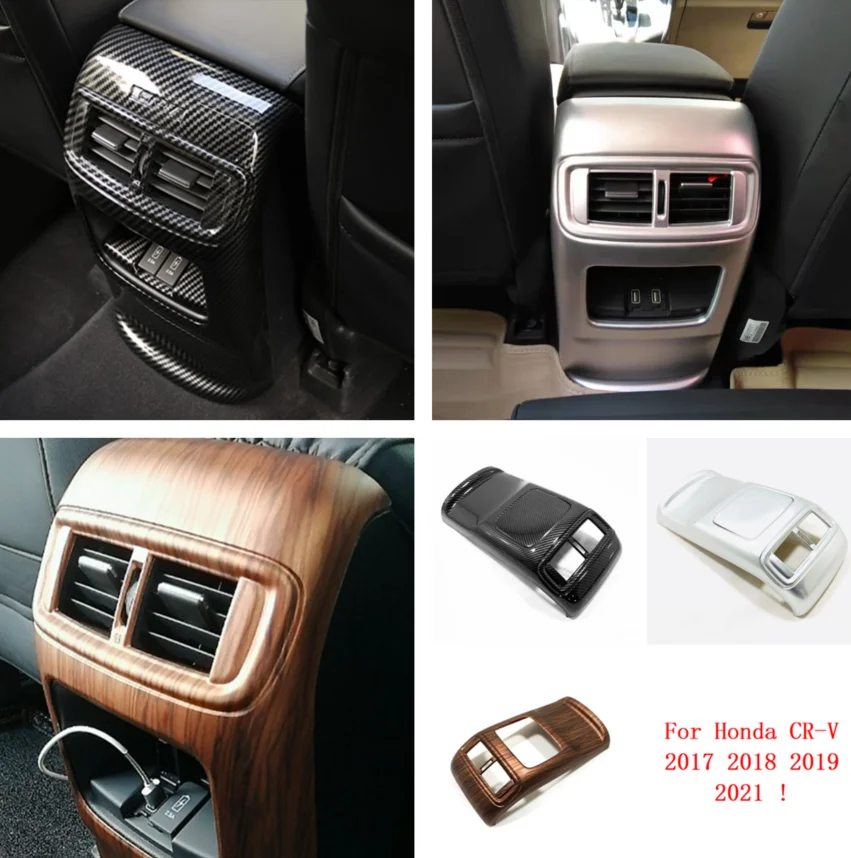 

For Honda CR-V CRV 2017 2018 2019 2021 Interior Accessories Rear Seat Air Conditioning AC Outlet Vent Decoration Cover Trim