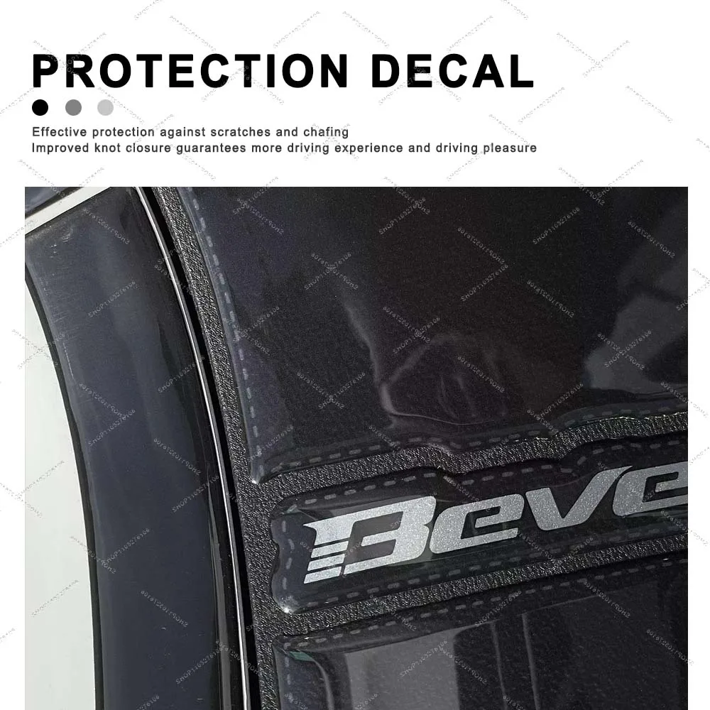ل بيفرلي 300 و 400 2022 دراجة نارية خزان بوابة حماية ملصق ثلاثية الأبعاد الراتنج مقاوم للماء المضادة للخدش ملصق مائي #3