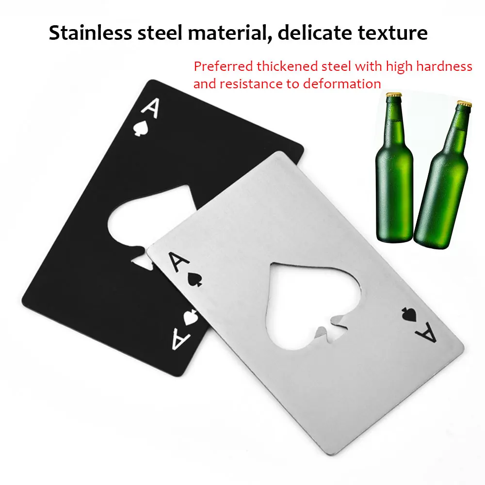 

1PC Poker Card Shaped Spade Beer Stainless Steel Bottle Opener Beer Beverage Bottle Opener Home Gadgets Kitchen Tools