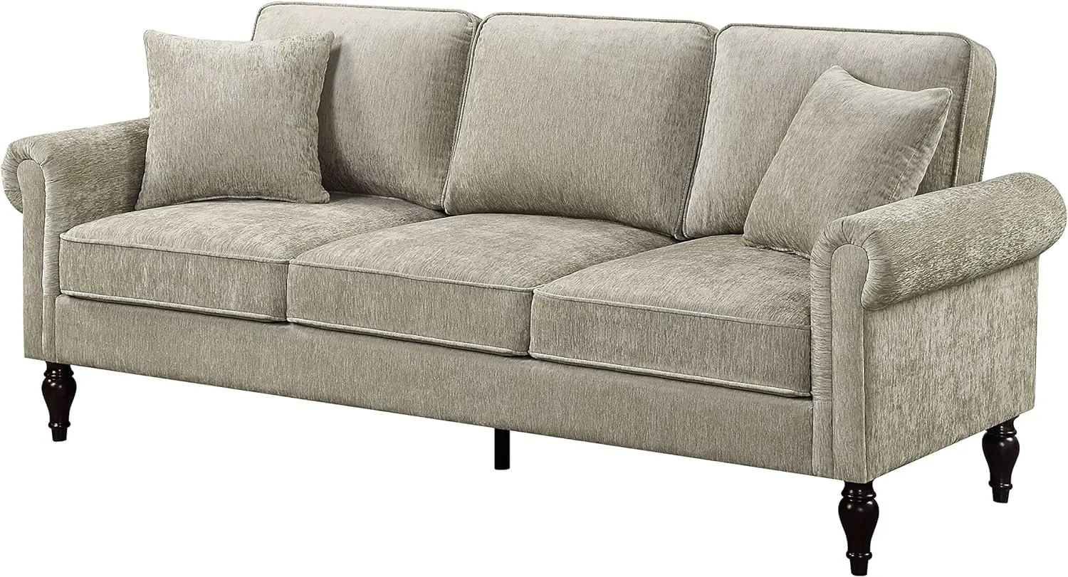 

Furniture of Barret Traditional Upholstered Chenille Fabric 3-Seater 80 in. Sofa with Cushion Back for Living Room,