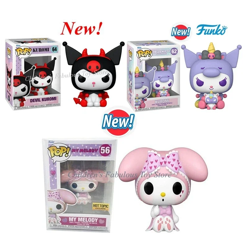 ¡Recién llegado Funko Pop! Figuras de acción de Devil Kuromi, muñecos de vinilo, decoración de colección de juguetes para regalos, #64, #62, My Melody #56