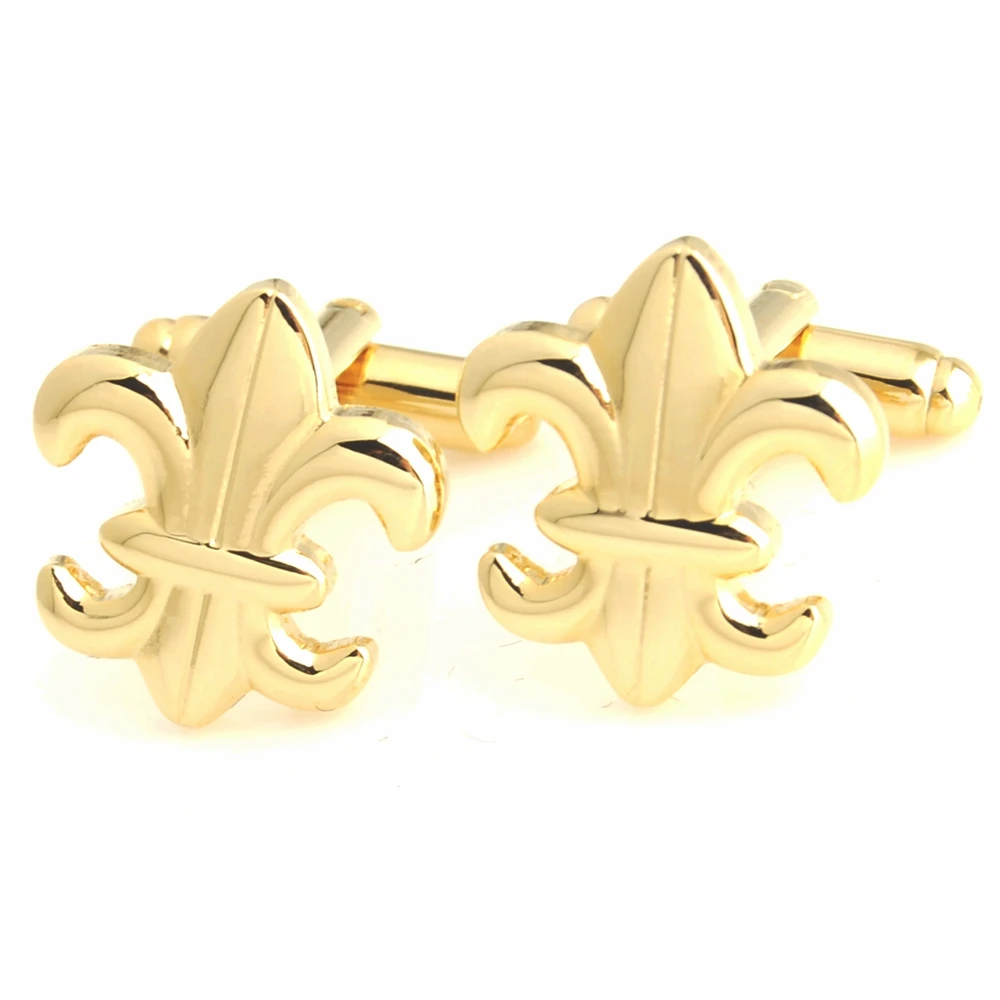 YH-1763 Novelty Enamel Fleur Di Lis Cufflinks, Flower Cufflinks - Factory Direct Wholesale