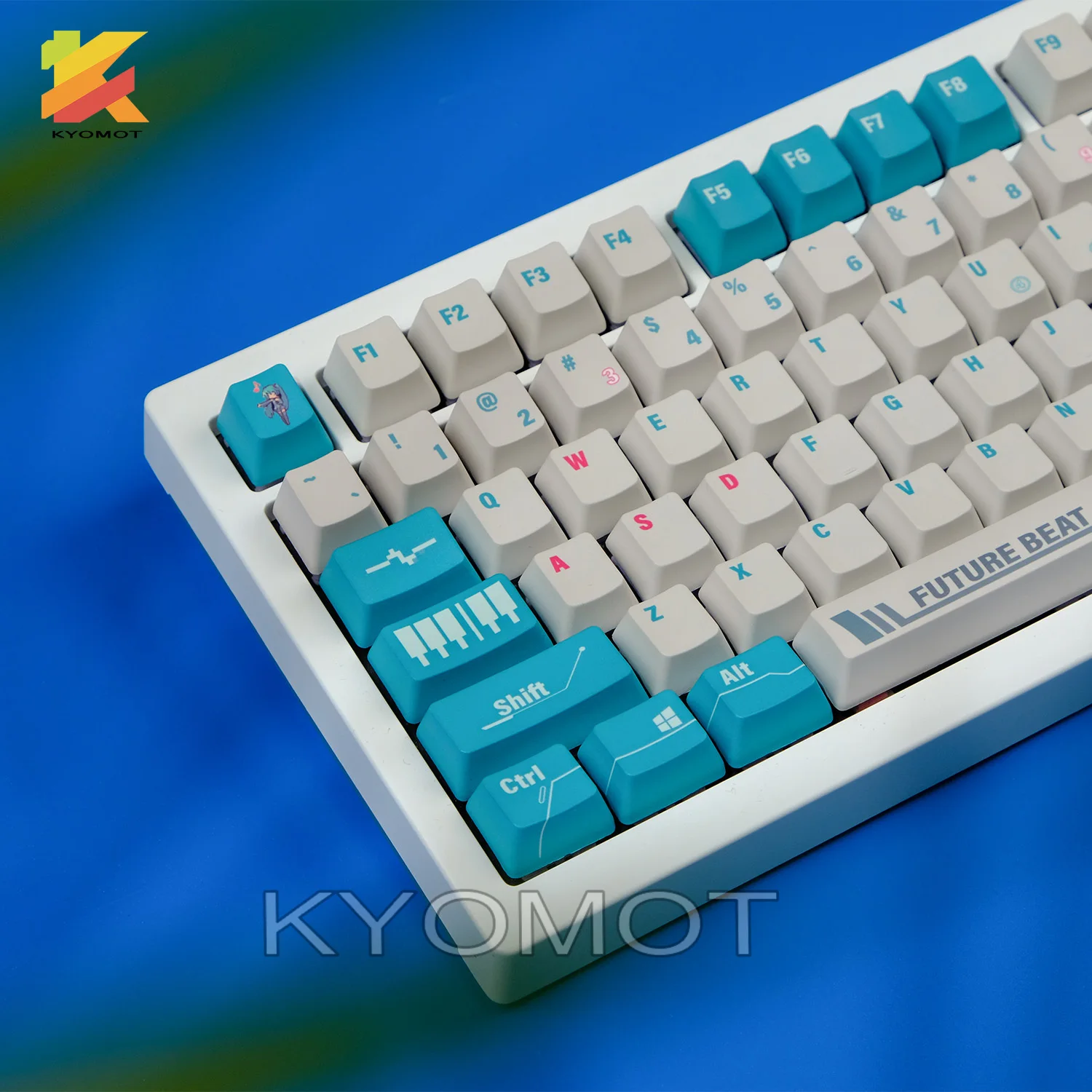 

KYOMOT 123 Keys GMK Virtual Singer Cyber Theme Keycap Cherry Profile PBT Anime Keycaps for MX Switch Layout Mechanical Keyboard