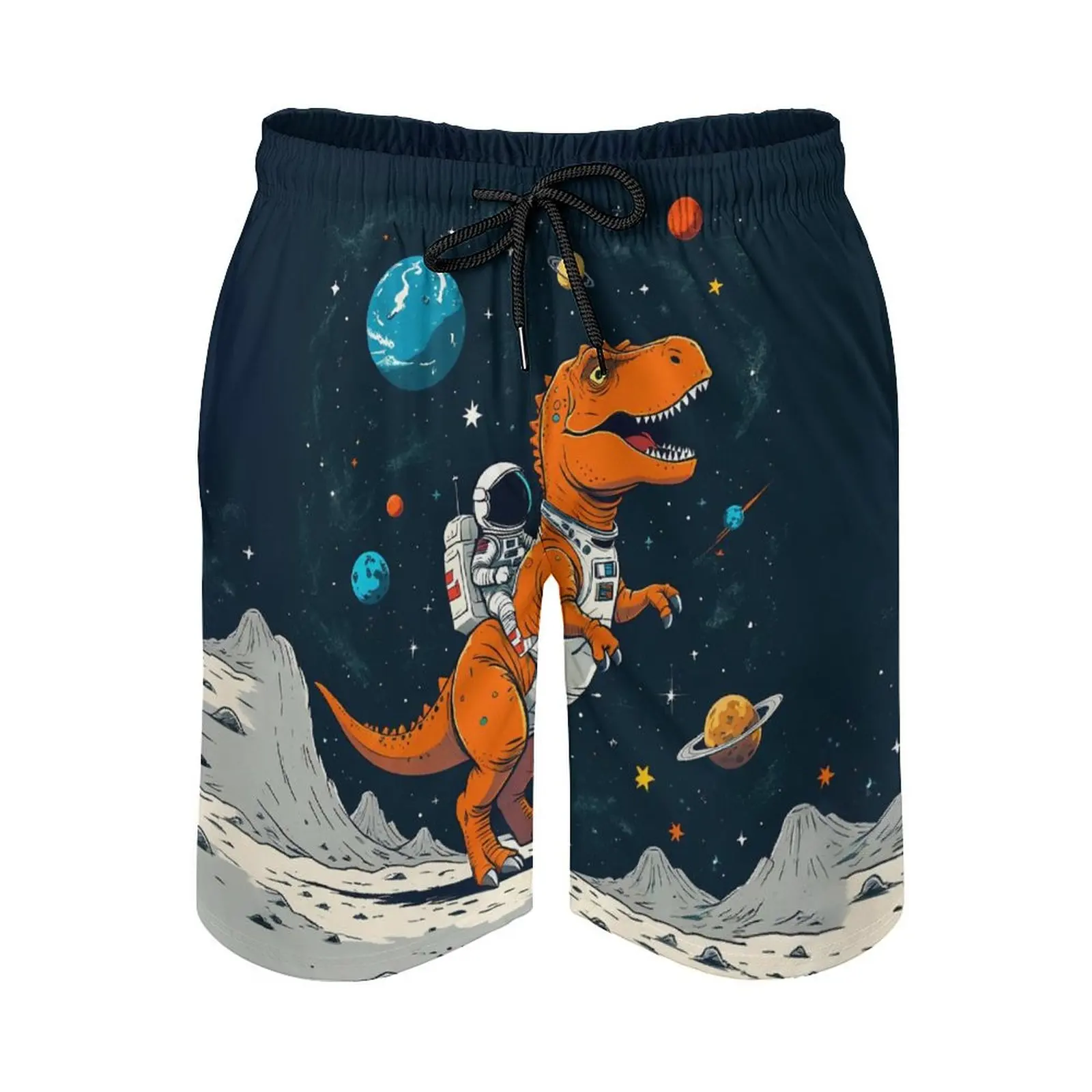 Men's Summer Dinosaur World 3D Printed Beach Shorts Men's Beach Vacation Casual Surf Shorts Men's Fashion Cool Street Shorts