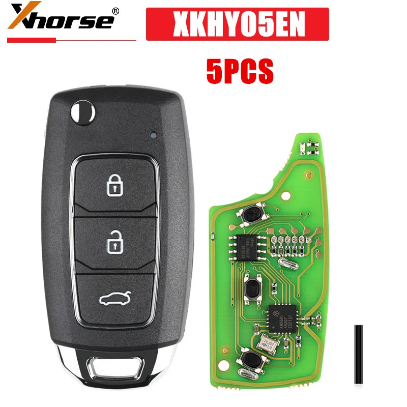 

5PCS/LOT XHORSE XKHY05EN for Hyundai style Wired Universal Remote Fob 3 Button for VVDI Key Tool