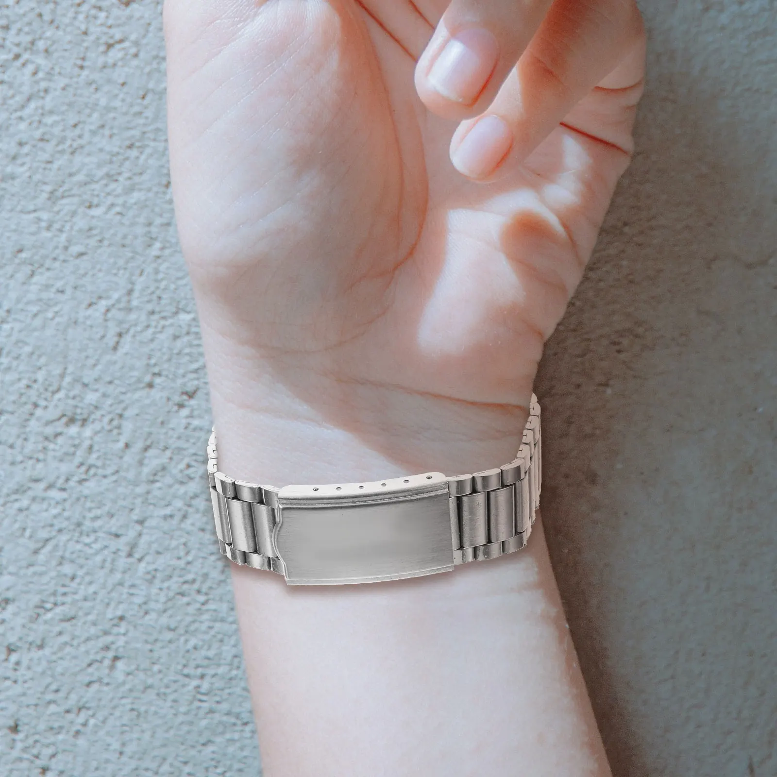 

Stainless Steel Bracelet Watch Flat Watchband Strap Replacement Metal Miss