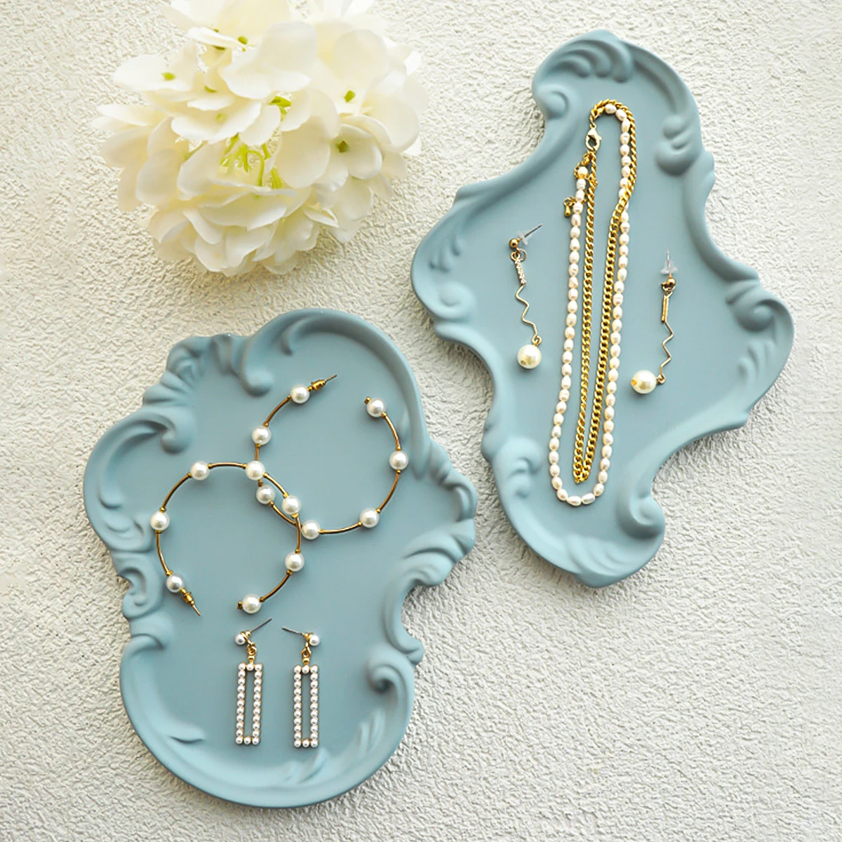 Bandeja de alívio de renda estilo barroco, molde de silicone para armazenamento de gesso diy, molde de silicone para decoração de casa