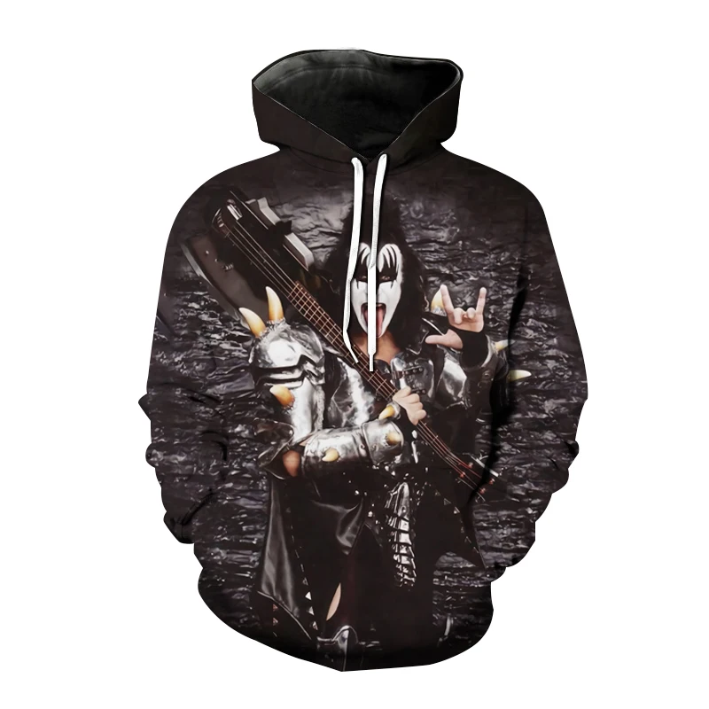 Hoodies Style Metal Rock Kiss Band 3D Print Sweatshirts Men Women Neutral Fashion Casual Sweatshirts Boys Girls Oversized Hoodie