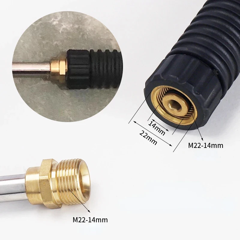 고압 세척기 세차 깍지, 다기능 가정용 M22 확장 청소 깍지, 5 색 깍지 세트, 4000PSI