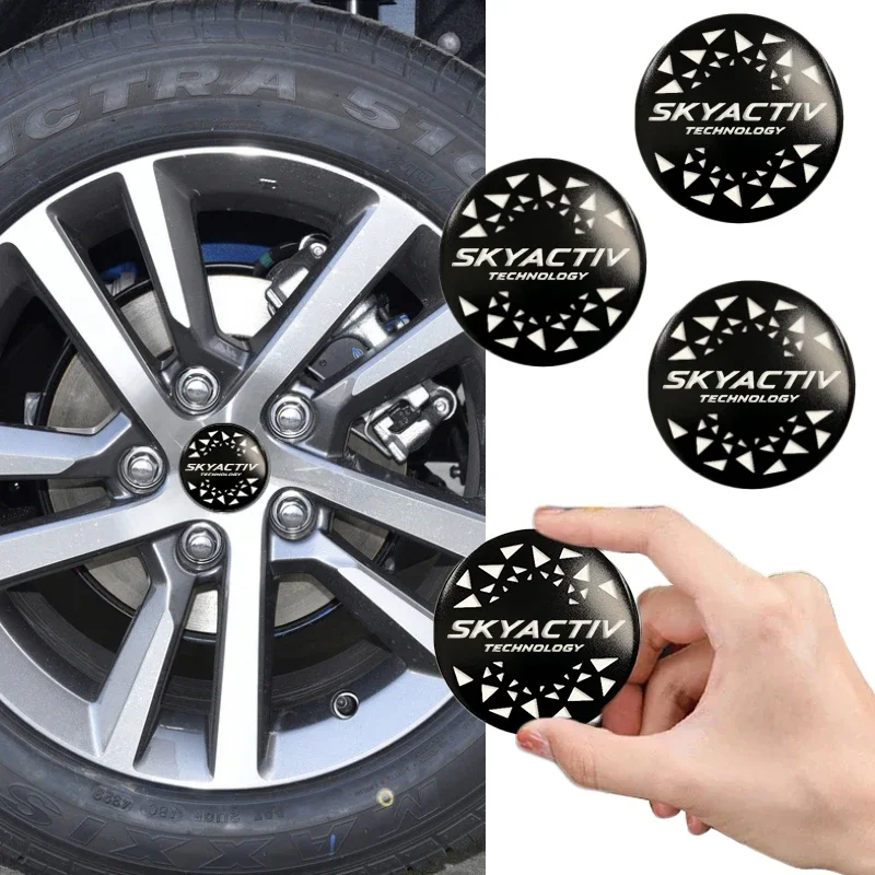 56/60/65mm Car Wheel Hub Center Stickers for Mazda SKYACTIV Logo ATENZA AXELA Biante CX-3 CX-4 CX-5 CX-7 CX-8 CX-30 CX-60 M3 M6