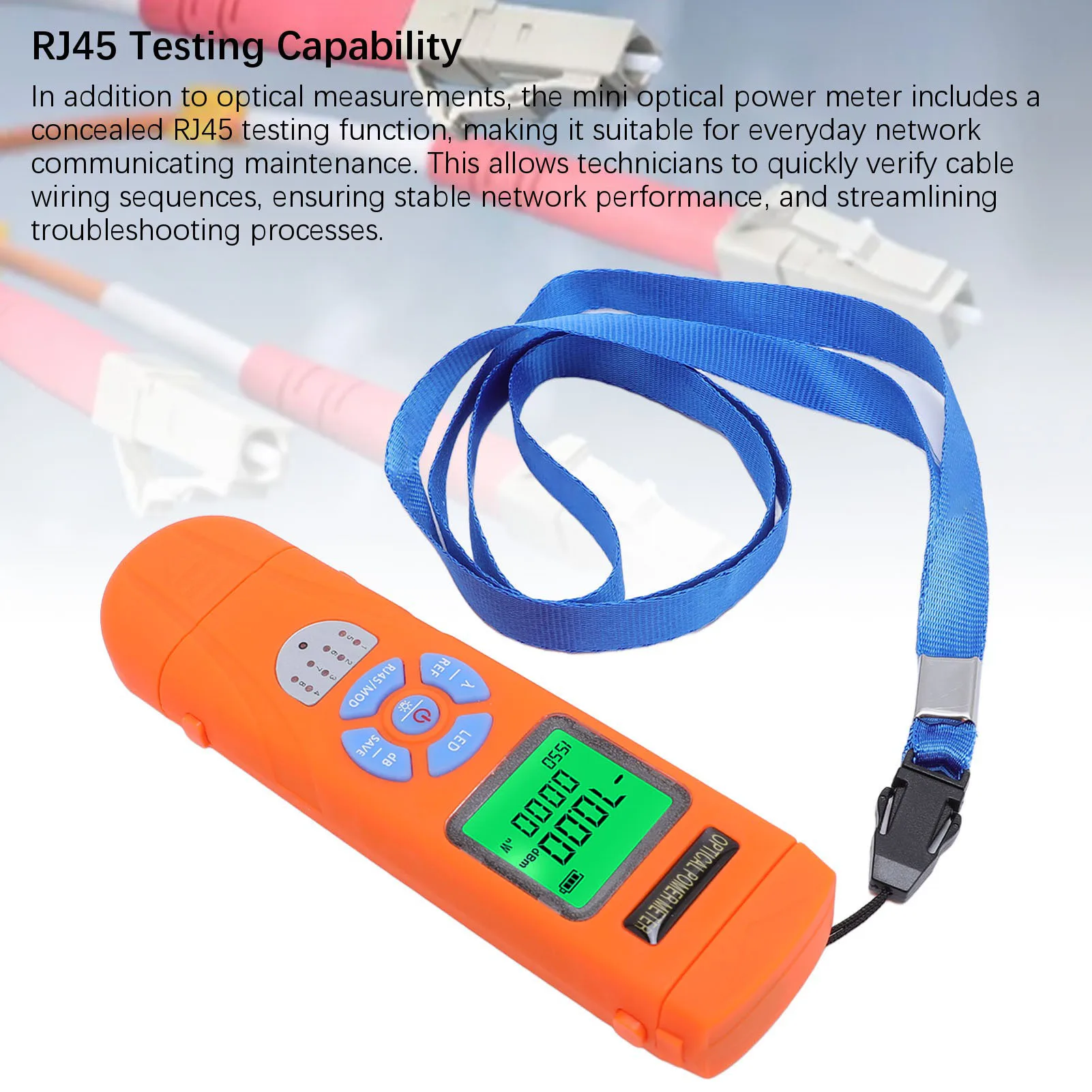 اختبار الكابلات الضوئية 650MAh بطارية ليثيوم قياس الطاقة الضوئية مقياس الطاقة الضوئية لصيانة التواصل الشبكي