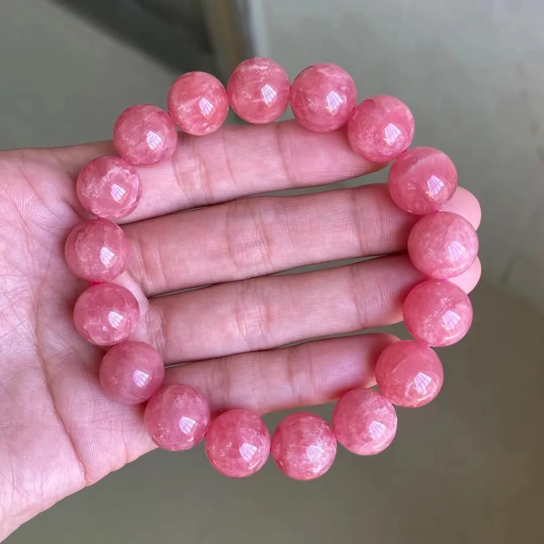 

12mm Natural Red Rhodochrosite Bracelet Jewelry For Women Lady Men Luck Love Gift Stone Beauty Crystal Beads Strands AAAAA