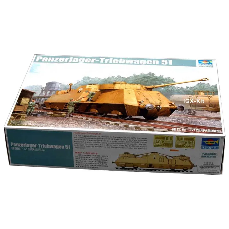 

Trumpeter 01516 1/35 German Panzerjager Triebwagen 51 BP51 BP-51 Train Military Toy Gift Plastic Assembly Building Model Kit