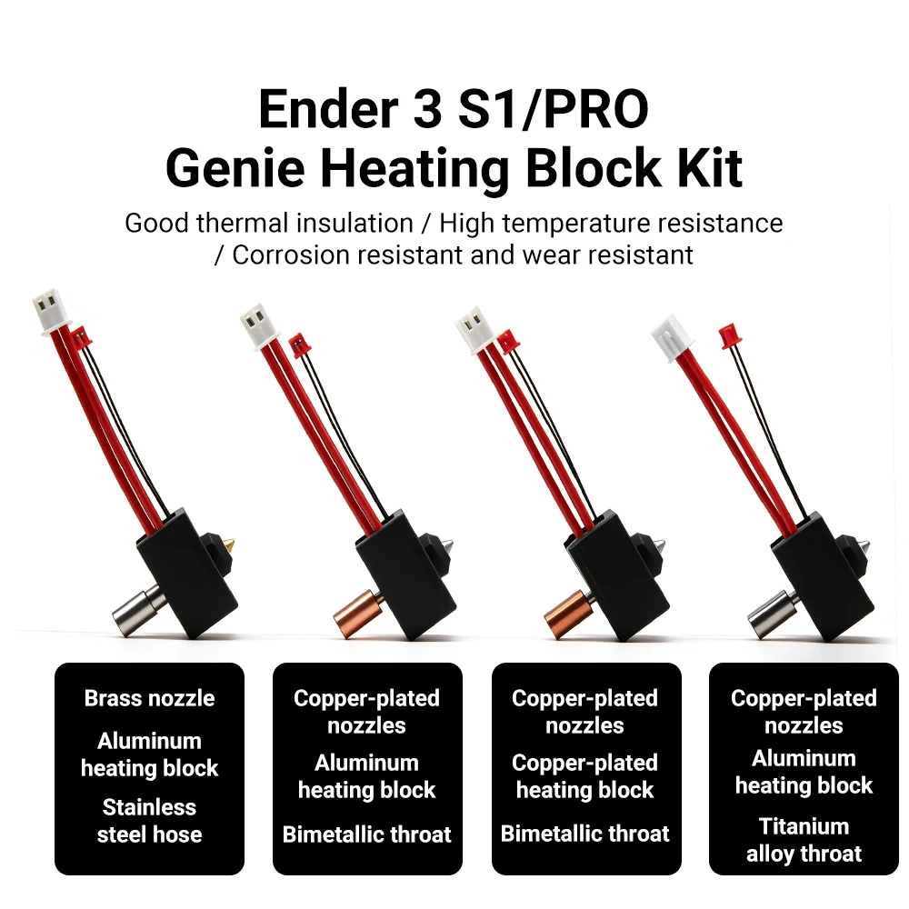 

Heating Block Kit for Ender 3 S1 Pro CR 10 Smart Pro Thermistor Heater Bimetal Throat Heated Block Hotend Sprite Extruder Set