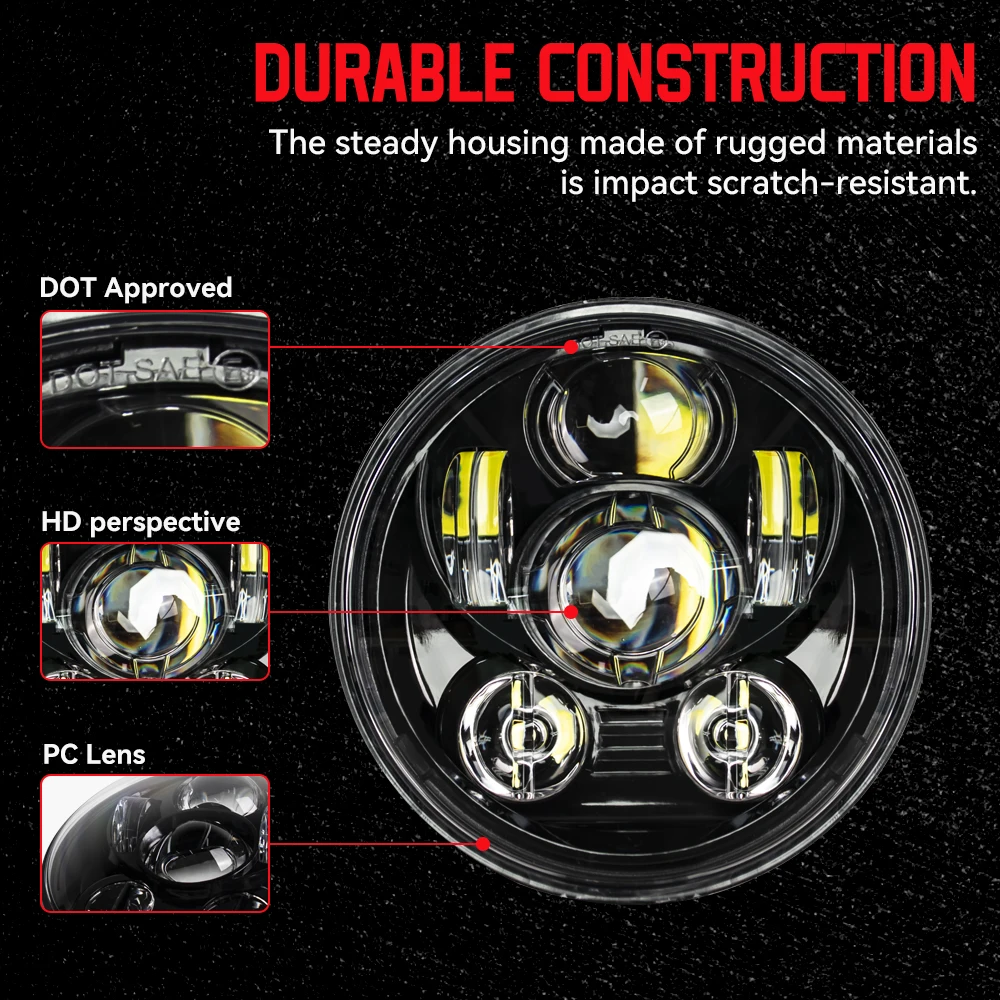 Newest 5.75 Inch Motorcycle LED Headlight for Dyna Softail Sportster 883 XL883 FXCW 5 3/4\